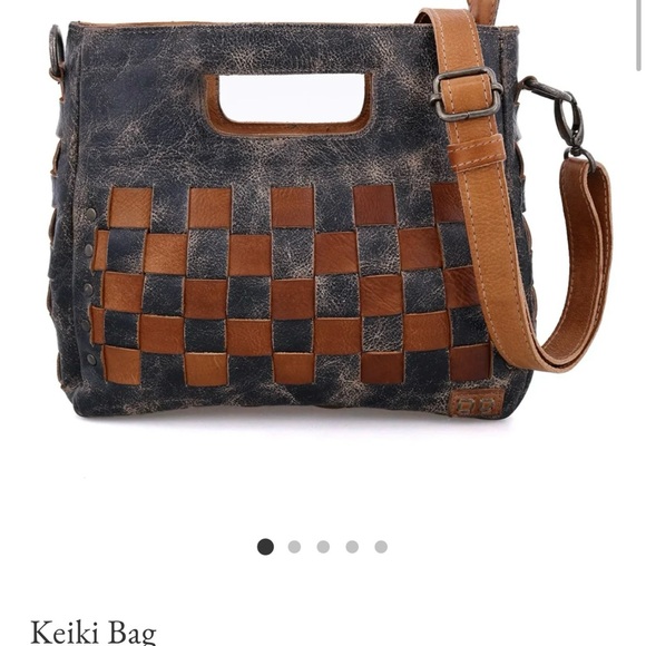 Bed Stu Keiki Brown and Tan Checkered Crossbody Bag - Picture 8 of 11